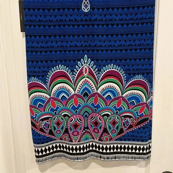 NWT Laundry Shelli Segal V-Neck Blue Red Pink Purple Shift Sleeveless Dress XS - Picture 9 of 10